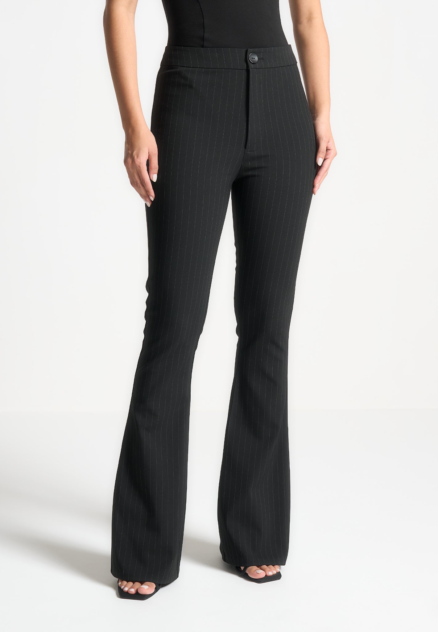 Pina Women's Flare Leggings | Soft Stretch Fabric, Pinstripe Design