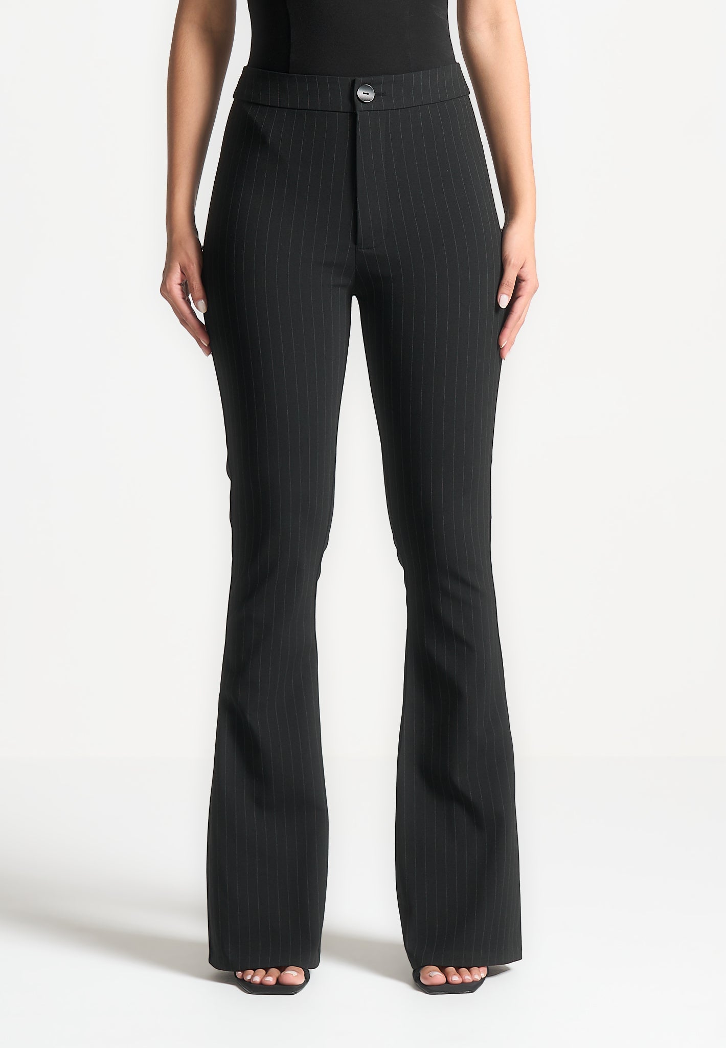 Pina Women's Flare Leggings | Soft Stretch Fabric, Pinstripe Design