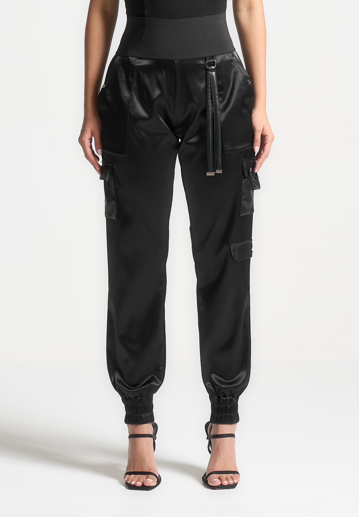 Haven Women's Trousers | Satin Fabric, High Waisted Cargo Style