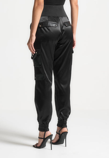 Haven Women's Trousers | Satin Fabric, High Waisted Cargo Style