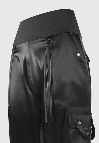 Haven Women's Trousers | Satin Fabric, High Waisted Cargo Style
