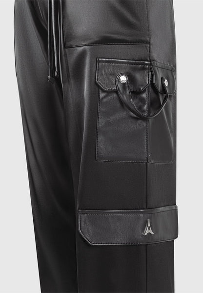 Haven Women's Trousers | Satin Fabric, High Waisted Cargo Style