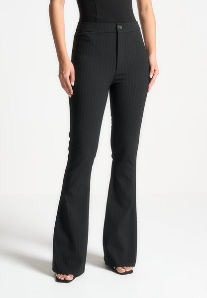 Pina Women's Flare Leggings | Soft Stretch Fabric, Pinstripe Design